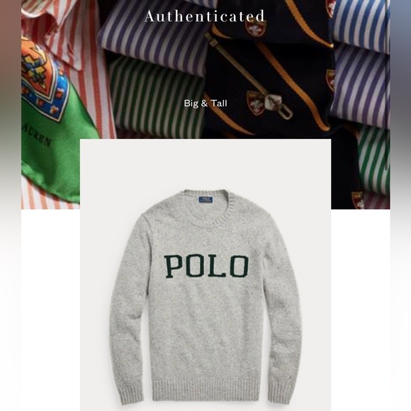 POLO RALPH LAUREN Logo Speckled Wool Sweater Crewneck - Picture 5 of 5